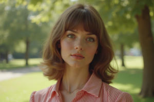 Évolution des coupes de cheveux mi-longs dégradées et effilées avec frange au fil des décennies