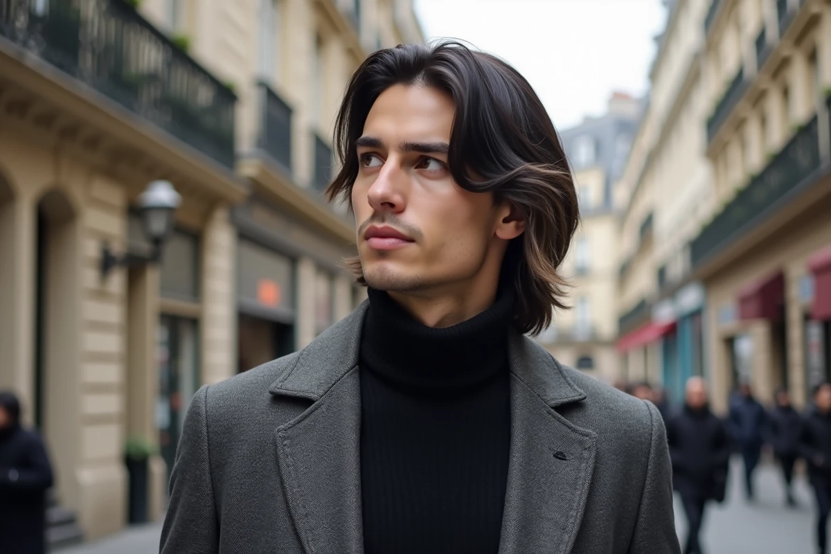 Jeune homme élégant dans une rue parisienne